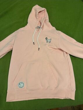 Light Pink goat usa Men's Pullover Hoodie with Embroidered Logo